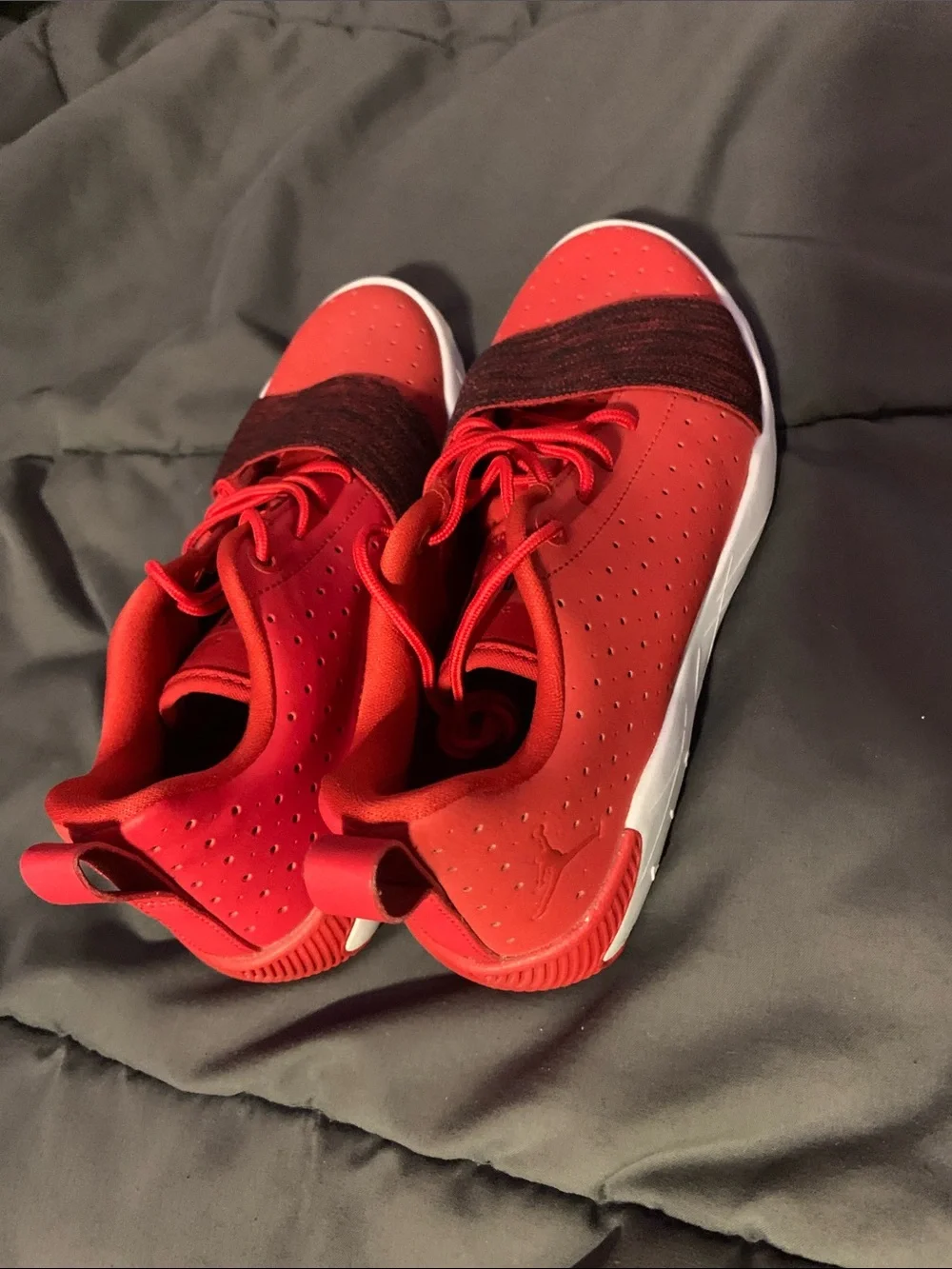 Red Slip-On Athletic Sneakers with Elastic Strap
